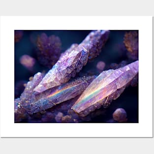 Purple Crystals Posters and Art